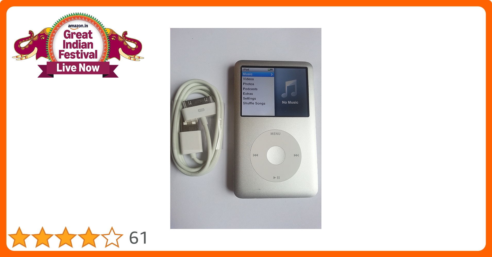 Apple　iPod classic　80GB　A1238 Apple iPod® classic 80GB (Black) Digital music/photo/video